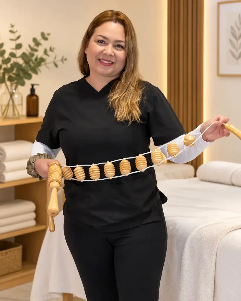 Tesa, terapeuta de masaje de Tesa Spa, en su consultorio de Zona Río, Tijuana